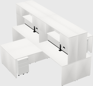 Quad l-shaped office desks