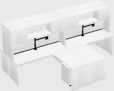 Quad l-shaped office desks