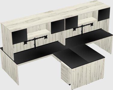 Quad l-shaped office desks