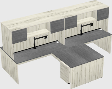 Quad l-shaped office desks