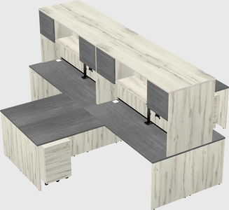 Quad l-shaped office desks