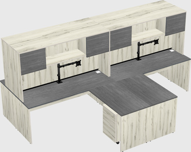 Quad l-shaped office desks