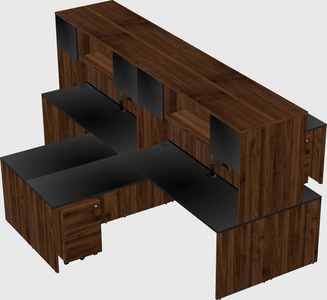 Quad l-shaped office desks