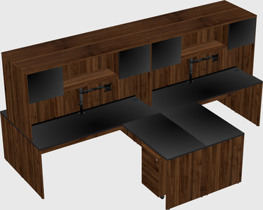 Quad l-shaped office desks