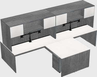 Quad l-shaped office desks