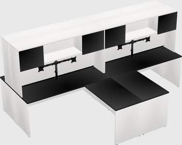 Quad l-shaped office desks