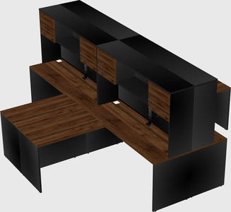Quad l-shaped office desks