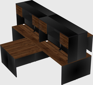 Quad l-shaped office desks