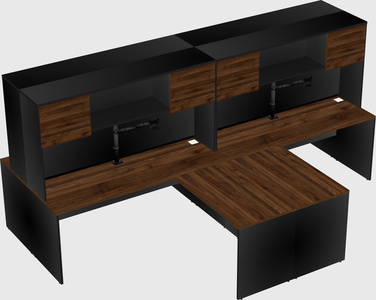Quad l-shaped office desks