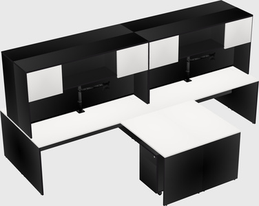 Quad l-shaped office desks
