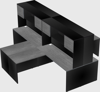 Quad l-shaped office desks
