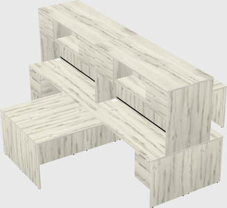 Quad l-shaped office desks