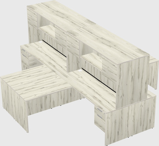 Quad l-shaped office desks