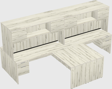 Quad l-shaped office desks