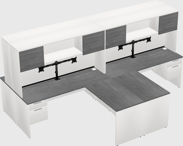 Quad l-shaped office desks