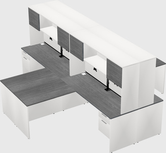 Quad l-shaped office desks