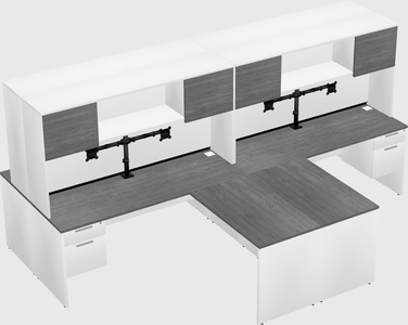 Quad l-shaped office desks