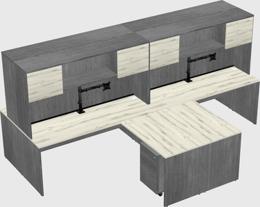 Quad l-shaped office desks