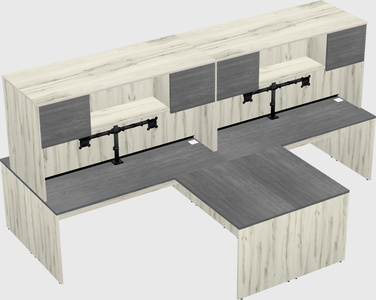 Quad l-shaped office desks