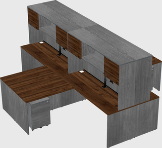 Quad l-shaped office desks