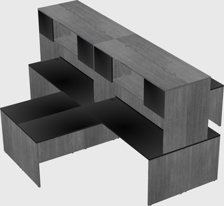 Quad l-shaped office desks