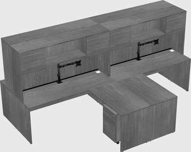 Quad l-shaped office desks