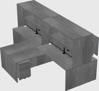Quad l-shaped office desks