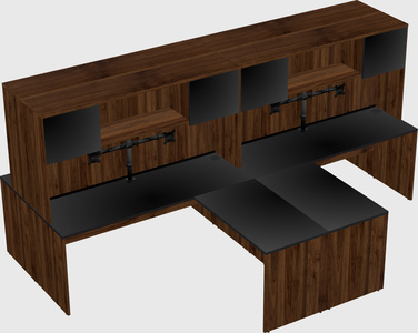 Quad l-shaped office desks