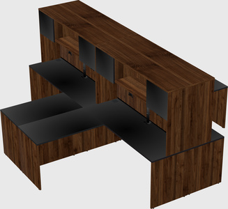 Quad l-shaped office desks