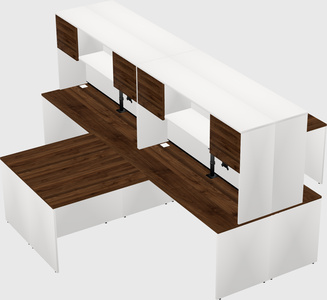 Quad l-shaped office desks