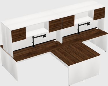 Quad l-shaped office desks