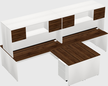 Quad l-shaped office desks