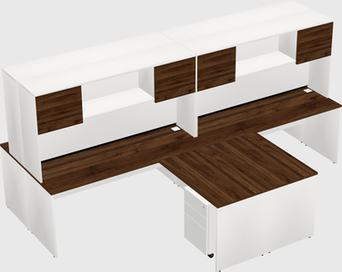 Quad l-shaped office desks
