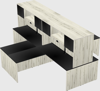 Quad l-shaped office desks
