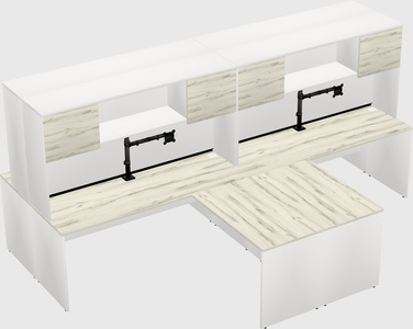Quad l-shaped office desks
