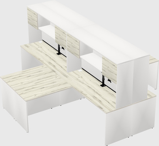 Quad l-shaped office desks