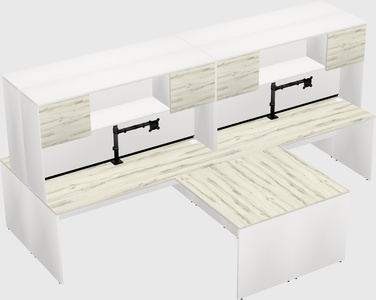 Quad l-shaped office desks