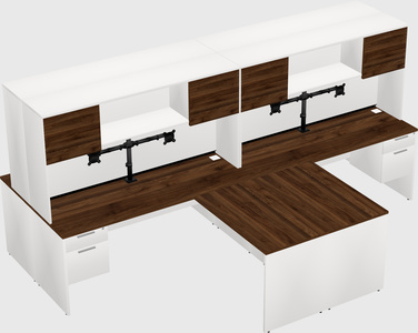 Quad l-shaped office desks