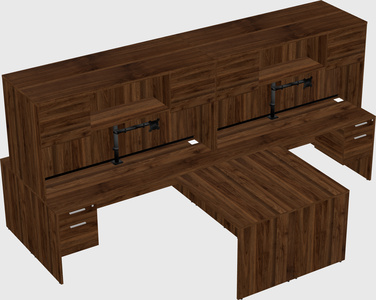 Quad l-shaped office desks