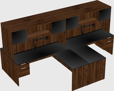 Quad l-shaped office desks