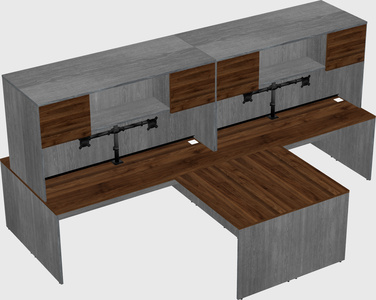 Quad l-shaped office desks