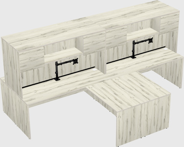 Quad l-shaped office desks