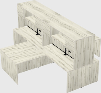 Quad l-shaped office desks