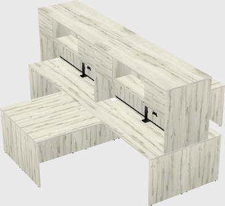 Quad l-shaped office desks