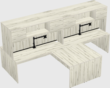 Quad l-shaped office desks