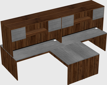 Quad l-shaped office desks