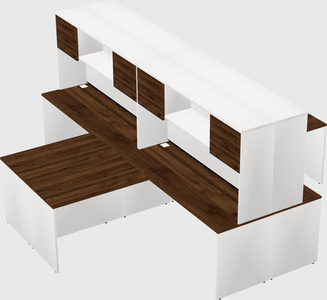 Quad l-shaped office desks