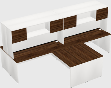 Quad l-shaped office desks