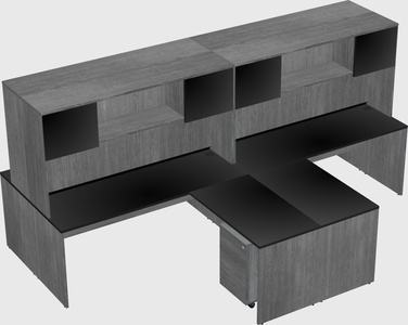 Quad l-shaped office desks