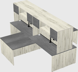 Quad l-shaped office desks
